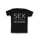 Мужская футболка с прикольным принтом "Sex instructor".