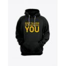 Толстовка женская с капюшоном с принтом Keep talking you / Модные худи с прикольной надписью