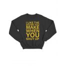 Крутая толстовка с оригинальной надписью Shut up / Свитшот женский с принтом