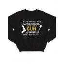 Крутая толстовка с оригинальной надписью I have daughters, a gun / Свитшот мужской с принтом