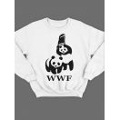 Модный женский свитшот со смешными надписями  / Оригинальный принт на свитшоте  WWF