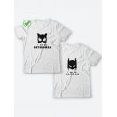 Парные футболки для мужа и жены, для парня и девушки с надписью Batman&Catwoman/для двоих