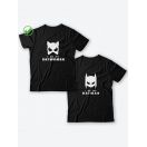 Парные футболки для мужа и жены, для парня и девушки с надписью Batman&Catwoman/для двоих