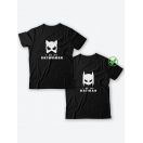 Парные футболки для мужа и жены, для парня и девушки с надписью Batman&Catwoman/для двоих
