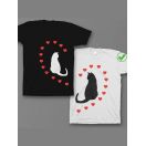 Красивые парные футболки с надписями/для влюбленных с принтом Влюбленные коты