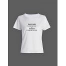 Качественная хлопковая футболка для женщин English / Прикольные надписи на футболках