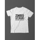 Мужская футболка с забавным принтом и смешной надписью Zombies eat brains/для мужчины