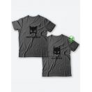Парные футболки для мужа и жены, для парня и девушки с надписью Batman&Catwoman/для двоих