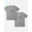 Оригинальные парные футболки для двух влюбленных / Семейный Лук с принтом На линии пульса