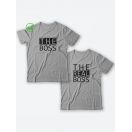 Парные футболки для мужа и жены, для парня и девушки The boss/для двоих с принтом
