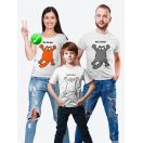 Футболки Фэмили Лук для мамы, дочки, папы, сына с принтом Кот | Family Look для всей семьи