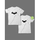 Смешные и оригинальные парные футболки для двоих влюблённых с принтом Batman & Batgirl