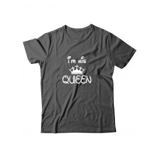 Смешные и оригинальные парные футболки для двоих влюблённых с принтом Im her KING & Im his QUEEN