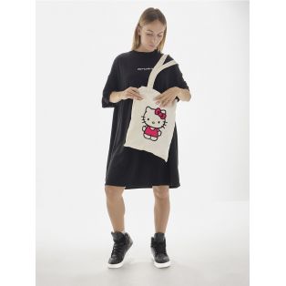Шоппер Hello Kitty Куроми Sharp& Сумка шоппер бежевый Аниме Hello Kitty Куроми дрейн тканевая