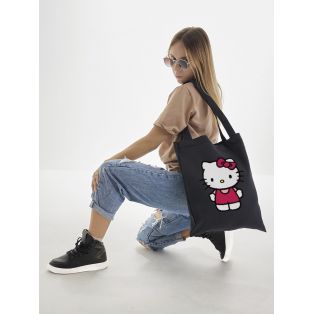 Шоппер Hello Kitty Куроми Sharp& Сумка шоппер черный Аниме Hello Kitty Куроми дрейн тканевая