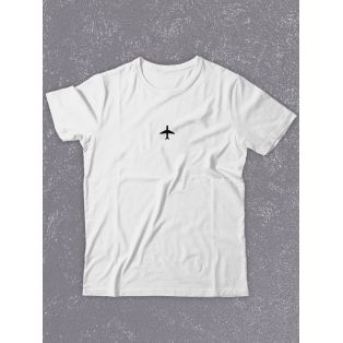 Футболка оверсайз с принтом с приколом Sharp&Shop Белая футболка оверсайз с принтом Самолет airplane унисекс