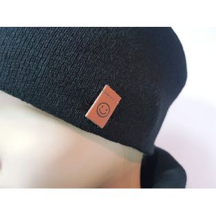 Комплект шапка и шарф зимний унисекс (чёрный)