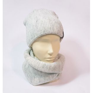 Комплект шапка и шарф унисекс (светло-серый)