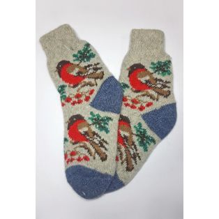 Красочные шерстяные носки с птицами женские