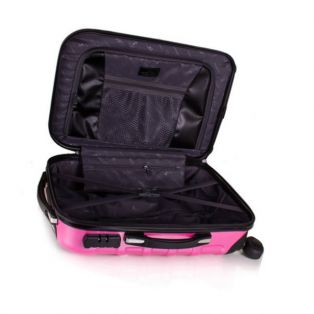Пластиковый чемодан на четырех колесах Travel Car розовый