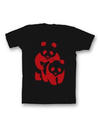 Мужская футболка с прикольным принтом "Panda on panda"