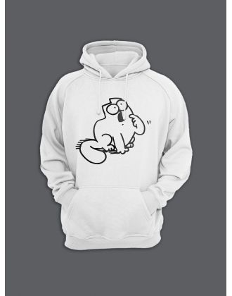 Прикольная мужская толстовка с капюшоном - худи с принтом "Simons cat"