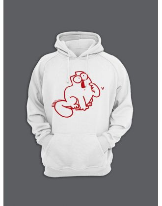 Прикольная мужская толстовка с капюшоном - худи с принтом "Simons cat"