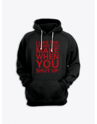 Прикольная мужская толстовка с капюшоном - худи с принтом "I like the sound you make when"