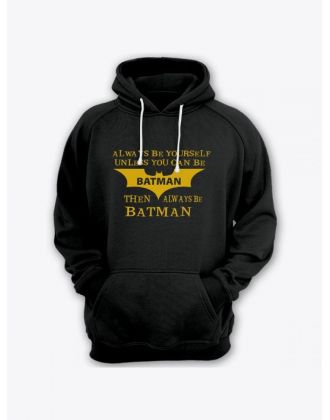 Мужская толстовка с капюшоном с принтом «Always be» / Худи с прикольной надписью.