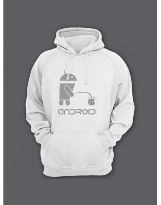 Прикольная мужская толстовка с капюшоном - худи с принтом "Android"