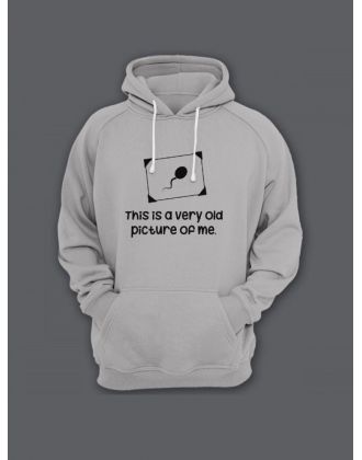 Прикольная мужская толстовка с капюшоном - худи с принтом "This is a very old picture of me"