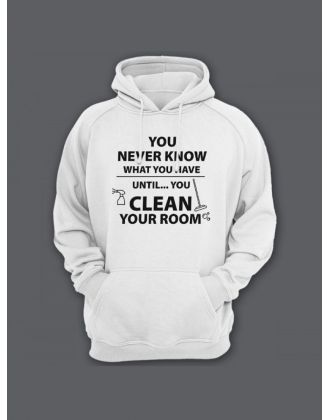 Прикольная мужская толстовка с капюшоном - худи с принтом "You never know what you have until"