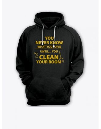 Прикольная мужская толстовка с капюшоном - худи с принтом "You never know what you have until"