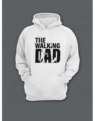 Прикольная мужская толстовка с капюшоном - худи с принтом "Walking dad"