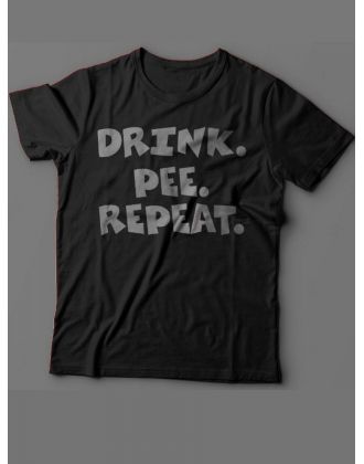 Мужская футболка с прикольным принтом "Drink. Pee. Repeat "