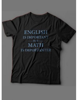 Мужская футболка с прикольным принтом "English is important but math is importanter"