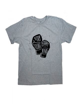 Мужская футболка с прикольным принтом "Stay strong - fight till the end"