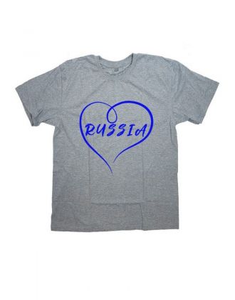 Мужская футболка с прикольным принтом "Россия в сердце"
