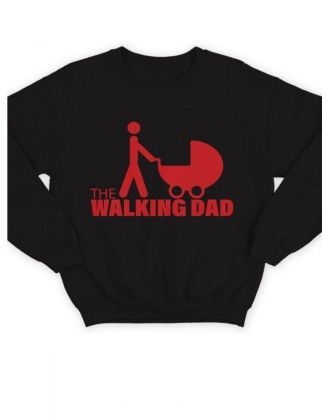 Модный свитшот - толстовка без капюшона с принтом "The walking dad"