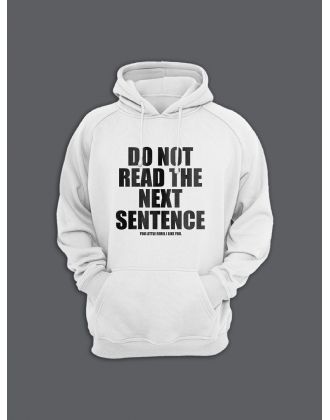 Толстовка женская с капюшоном с принтом Do not read / Модные худи с прикольной надписью