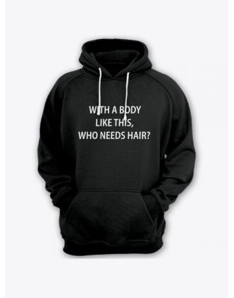 Толстовка женская с капюшоном с принтом / Модные худи с прикольной надписью