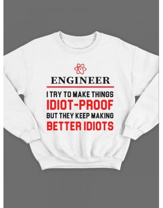 Крутая толстовка с оригинальной надписью Engineer / свитшот женский с принтом