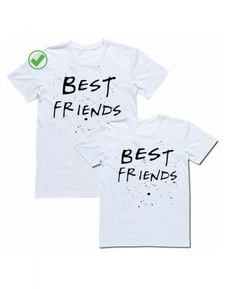 Футболки для двоих со смешными надписями с принтом Best friends/Парные для друзей