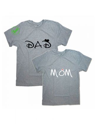 Парные футболки для мужа и жены, для парня и девушки с надписью Dad&Mom/для двоих