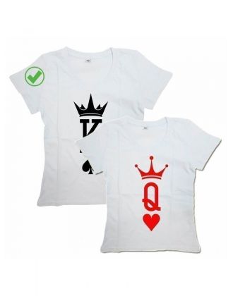 Парные футболки для молодоженов и для двоих влюбленных, для мужа и жены K & Q