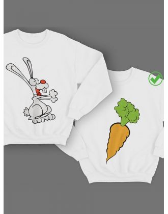 Парные свитшоты Кролик&морковь