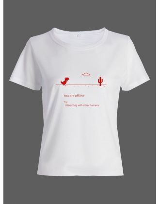 Смешная женская футболка с принтом You are offline / Необычный оригинальный подарок