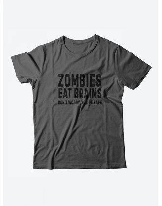 Мужская футболка с забавным принтом и смешной надписью Zombies eat brains/для мужчины
