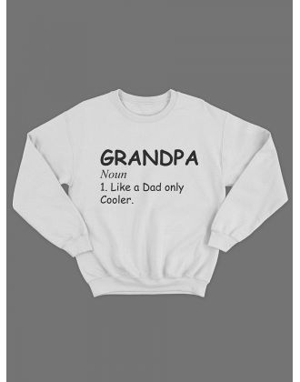 Мужской свитшот с принтом «Grandpa» / Модная толстовка без капюшона с прикольной надписью.