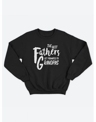 Мужской свитшот с принтом «Grandpa» / Модная толстовка без капюшона с прикольной надписью.